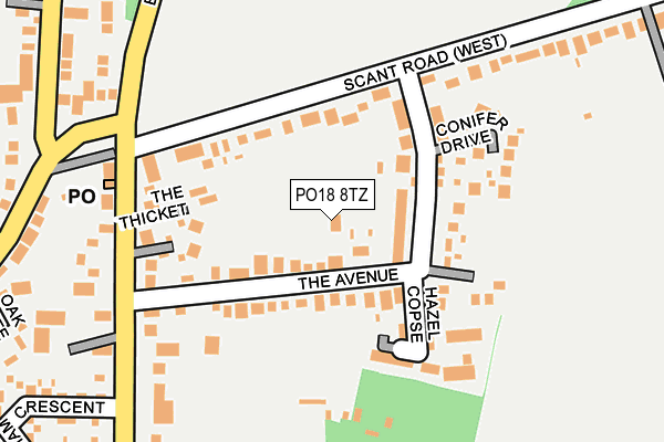 PO18 8TZ map - OS OpenMap – Local (Ordnance Survey)