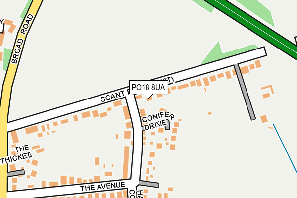 PO18 8UA map - OS OpenMap – Local (Ordnance Survey)