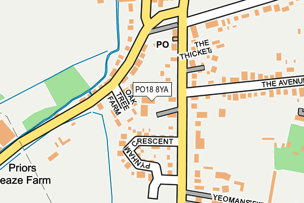 PO18 8YA map - OS OpenMap – Local (Ordnance Survey)