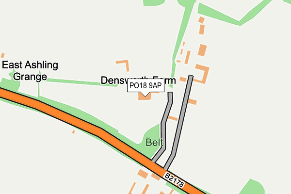 PO18 9AP map - OS OpenMap – Local (Ordnance Survey)