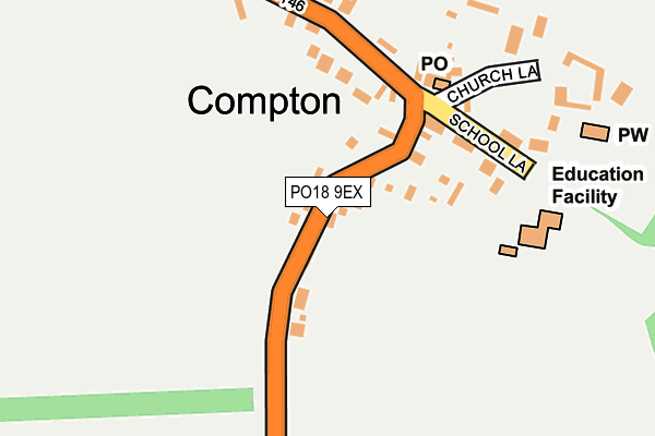 PO18 9EX map - OS OpenMap – Local (Ordnance Survey)