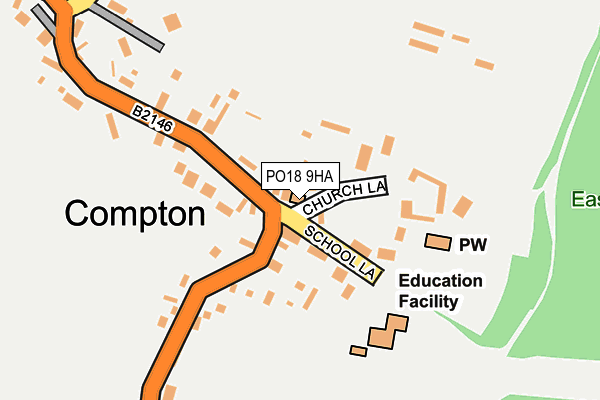 PO18 9HA map - OS OpenMap – Local (Ordnance Survey)