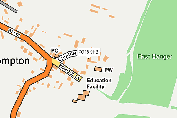 PO18 9HB map - OS OpenMap – Local (Ordnance Survey)