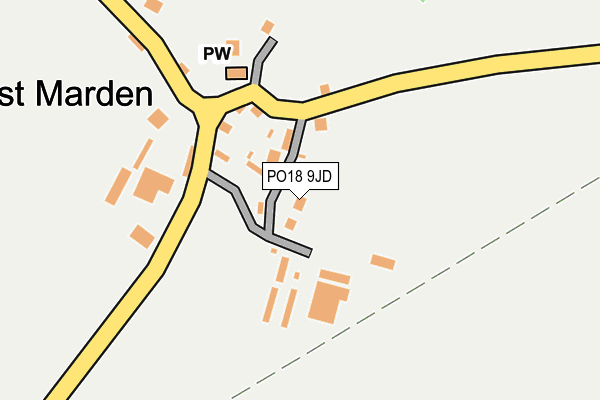 PO18 9JD map - OS OpenMap – Local (Ordnance Survey)