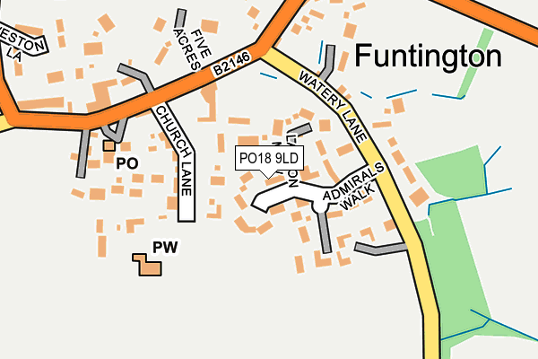 PO18 9LD map - OS OpenMap – Local (Ordnance Survey)