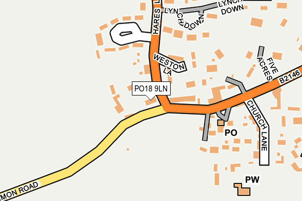 PO18 9LN map - OS OpenMap – Local (Ordnance Survey)