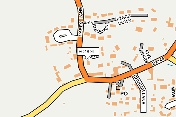 PO18 9LT map - OS OpenMap – Local (Ordnance Survey)