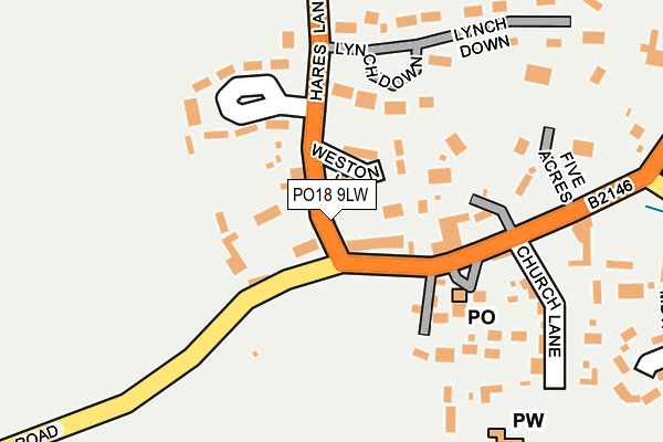 PO18 9LW map - OS OpenMap – Local (Ordnance Survey)