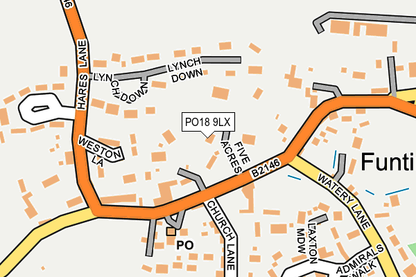 PO18 9LX map - OS OpenMap – Local (Ordnance Survey)