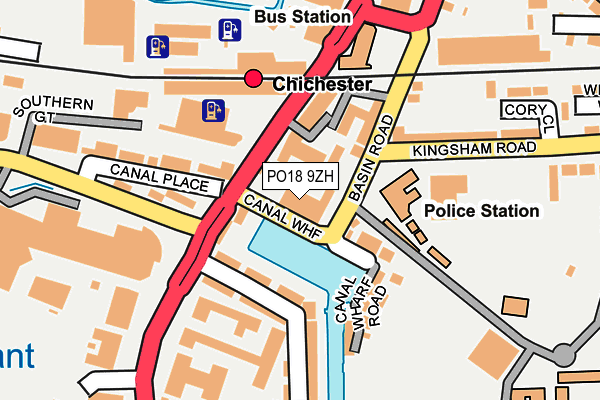 PO18 9ZH map - OS OpenMap – Local (Ordnance Survey)