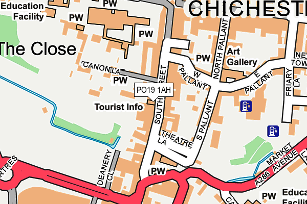 PO19 1AH map - OS OpenMap – Local (Ordnance Survey)