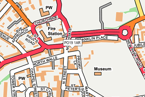PO19 1AR map - OS OpenMap – Local (Ordnance Survey)