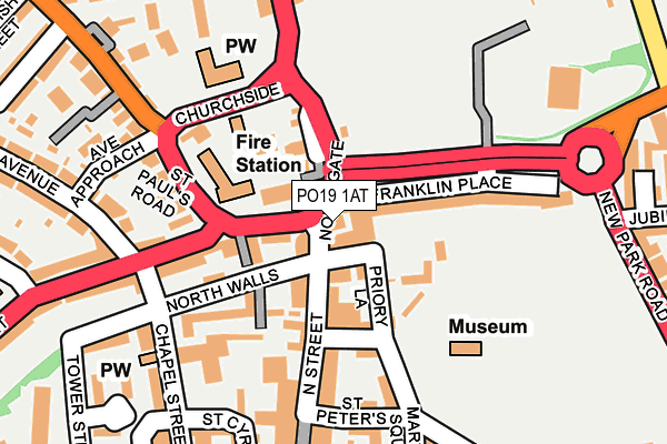 PO19 1AT map - OS OpenMap – Local (Ordnance Survey)