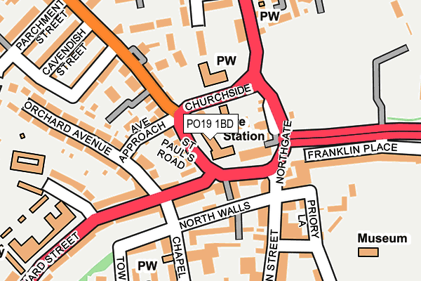 PO19 1BD map - OS OpenMap – Local (Ordnance Survey)
