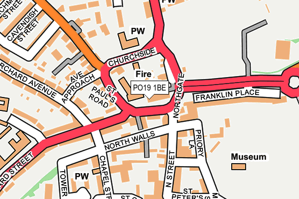 PO19 1BE map - OS OpenMap – Local (Ordnance Survey)
