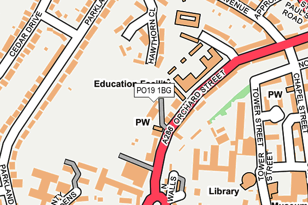 PO19 1BG map - OS OpenMap – Local (Ordnance Survey)