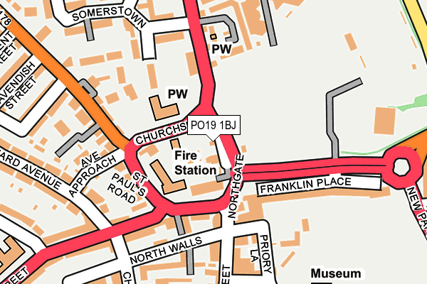 PO19 1BJ map - OS OpenMap – Local (Ordnance Survey)