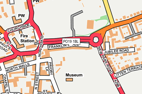 PO19 1BL map - OS OpenMap – Local (Ordnance Survey)