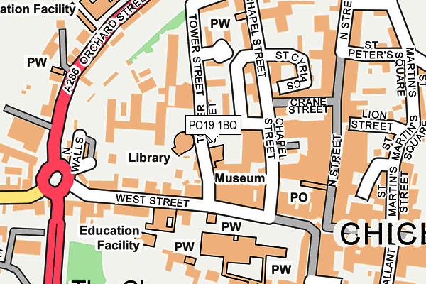 PO19 1BQ map - OS OpenMap – Local (Ordnance Survey)