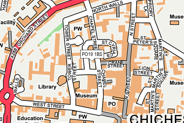 PO19 1BS map - OS OpenMap – Local (Ordnance Survey)