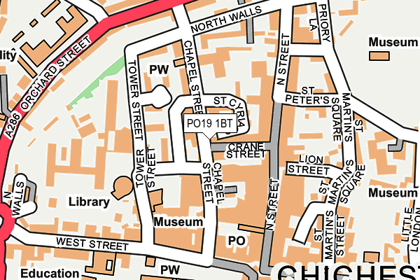 PO19 1BT map - OS OpenMap – Local (Ordnance Survey)