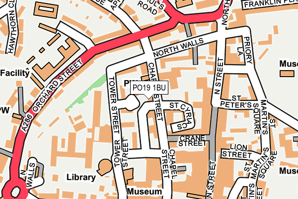 PO19 1BU map - OS OpenMap – Local (Ordnance Survey)