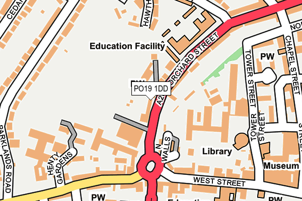 PO19 1DD map - OS OpenMap – Local (Ordnance Survey)