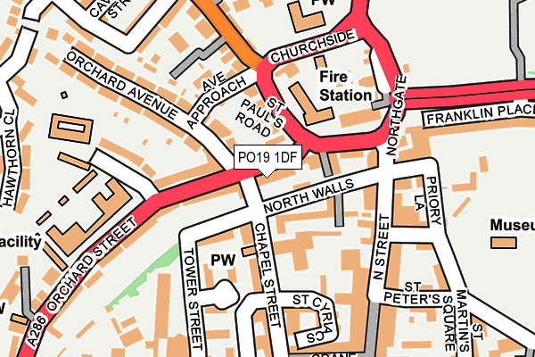 PO19 1DF map - OS OpenMap – Local (Ordnance Survey)