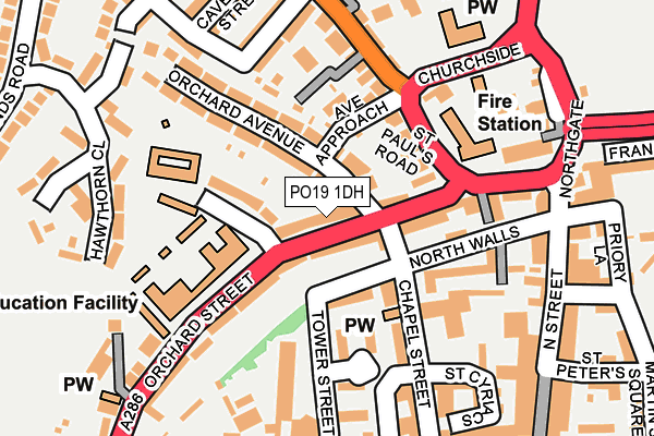 PO19 1DH map - OS OpenMap – Local (Ordnance Survey)