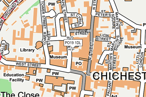 PO19 1DL map - OS OpenMap – Local (Ordnance Survey)