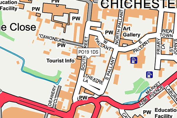 PO19 1DS map - OS OpenMap – Local (Ordnance Survey)
