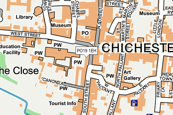 PO19 1EH map - OS OpenMap – Local (Ordnance Survey)