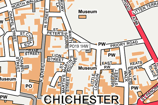 PO19 1HW map - OS OpenMap – Local (Ordnance Survey)