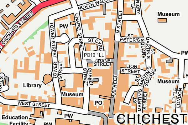 PO19 1LL map - OS OpenMap – Local (Ordnance Survey)