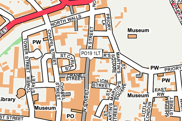 PO19 1LT map - OS OpenMap – Local (Ordnance Survey)