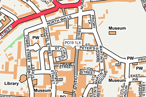 PO19 1LX map - OS OpenMap – Local (Ordnance Survey)