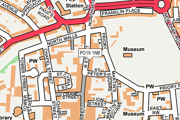 PO19 1NB map - OS OpenMap – Local (Ordnance Survey)