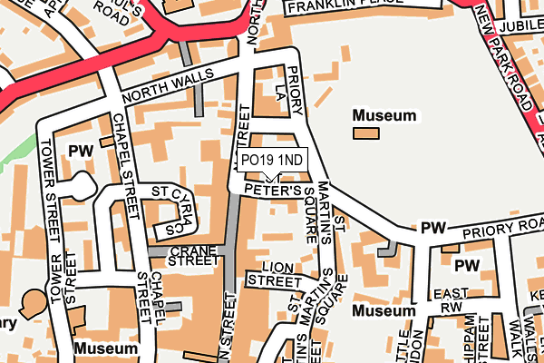 PO19 1ND map - OS OpenMap – Local (Ordnance Survey)