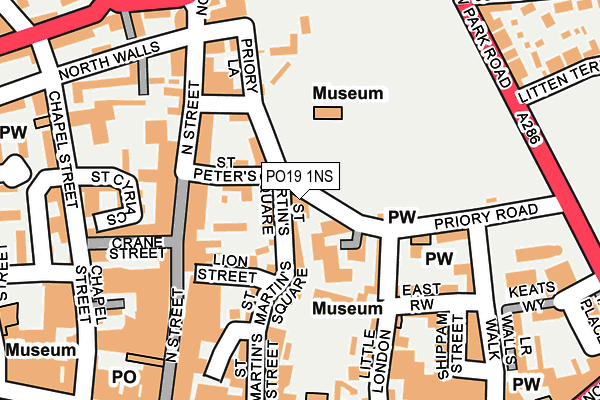 PO19 1NS map - OS OpenMap – Local (Ordnance Survey)
