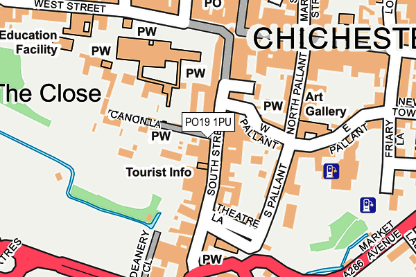 PO19 1PU map - OS OpenMap – Local (Ordnance Survey)