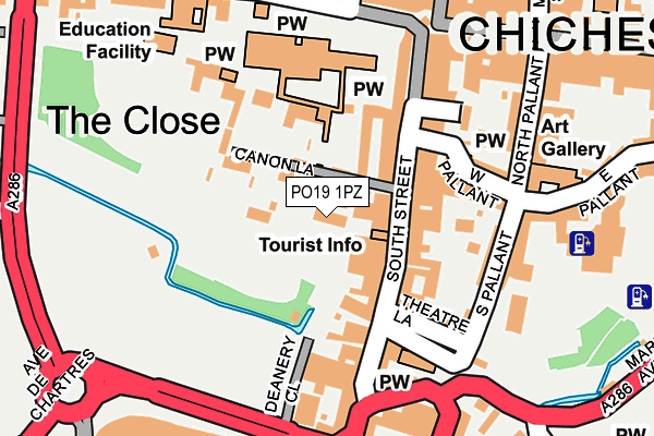 PO19 1PZ map - OS OpenMap – Local (Ordnance Survey)