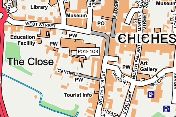 PO19 1QB map - OS OpenMap – Local (Ordnance Survey)