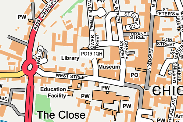 PO19 1QH map - OS OpenMap – Local (Ordnance Survey)