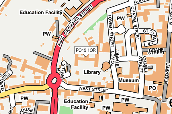 PO19 1QR map - OS OpenMap – Local (Ordnance Survey)