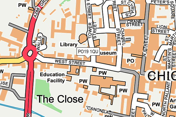 PO19 1QU map - OS OpenMap – Local (Ordnance Survey)
