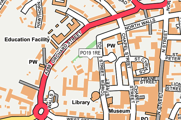 PO19 1RE map - OS OpenMap – Local (Ordnance Survey)