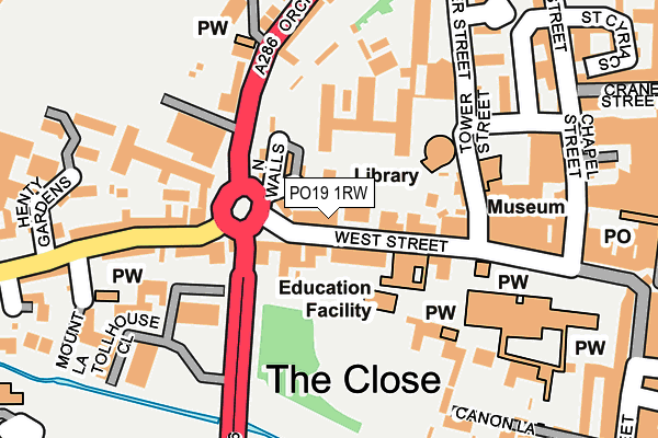 PO19 1RW map - OS OpenMap – Local (Ordnance Survey)