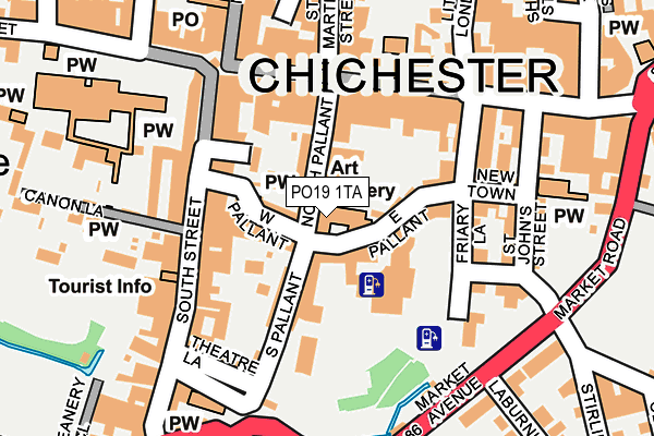 PO19 1TA map - OS OpenMap – Local (Ordnance Survey)