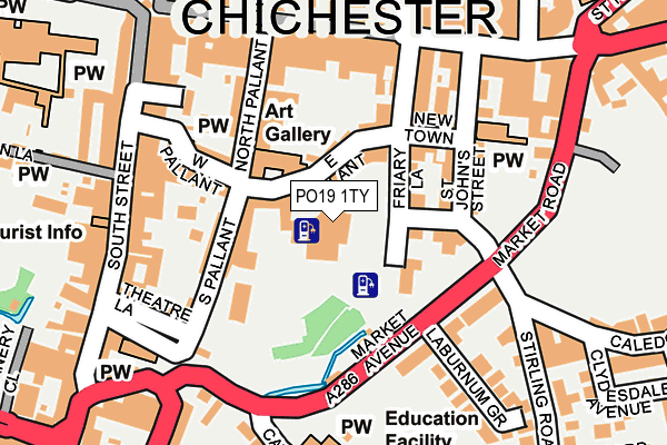 PO19 1TY map - OS OpenMap – Local (Ordnance Survey)