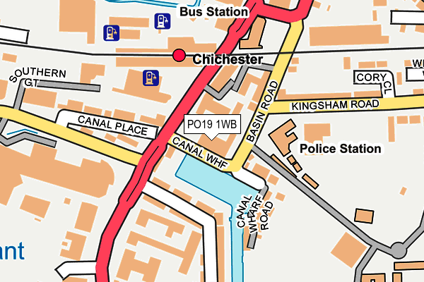 PO19 1WB map - OS OpenMap – Local (Ordnance Survey)